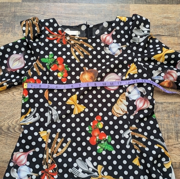 W Les Femmes Babylon Pinup Midi Length Vegetable Pasta Dress Women's 46 - Picture 7 of 10